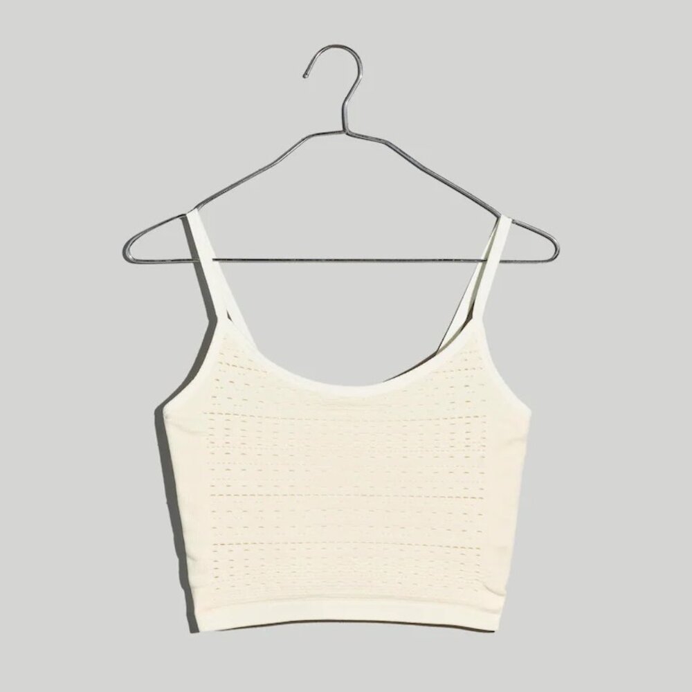 Madewell Seamless Pointelle Crop Cami - Lighthouse - Size S/M